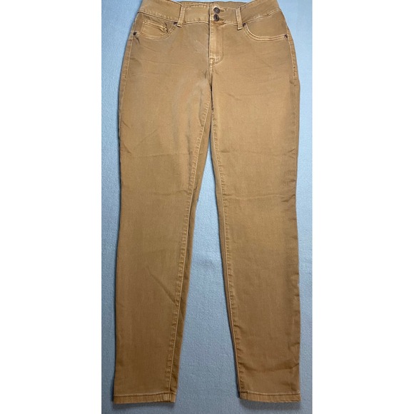 Maurices Denim - M Jeans Womens Skinny Jeans Camel Tan Double Button‎ Stretch Size S Short 5642